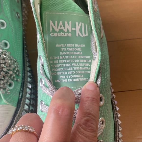 Free People Nan-Ku Couture Cruise Studded High Top Sneakers Size 38 / US 8 NEW - Picture 13 of 17